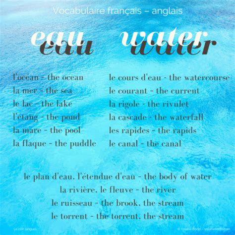 eau douce en anglais|eau douce traduction.